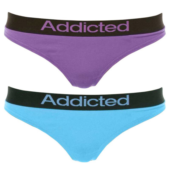 2PACK ženske tangice  vijolična modra Addicted