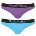 2PACK ženske tangice  vijolična modra Addicted