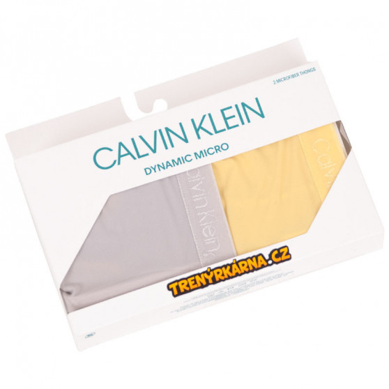 2PACK ženske tangice Calvin Klein večbarvne (QD3695E-HU4)