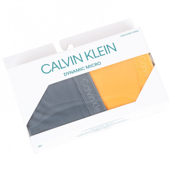 2PACK ženske tangice Calvin Klein večbarvne (QD3695E-TSR)
