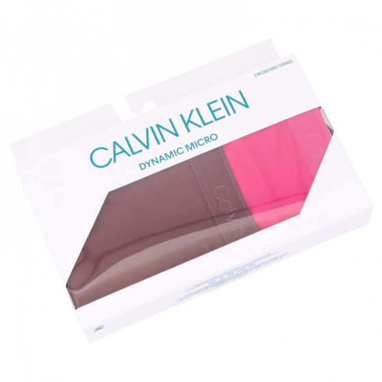 2PACK ženske tangice Calvin Klein večbarvne (QD3695E-TMU)