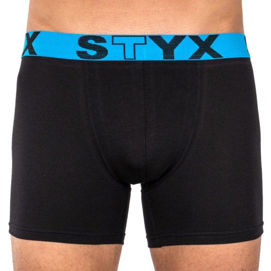 Moške boksarice Styx dolge športna guma črne (U966)