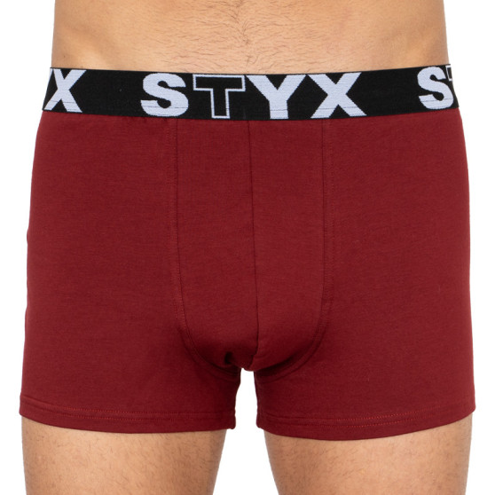 Moške boksarice Styx športna guma prevelike bordo barve (R1060)