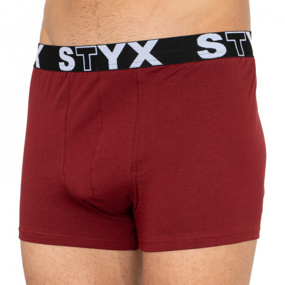 Moške boksarice Styx športna guma prevelike bordo barve (R1060)