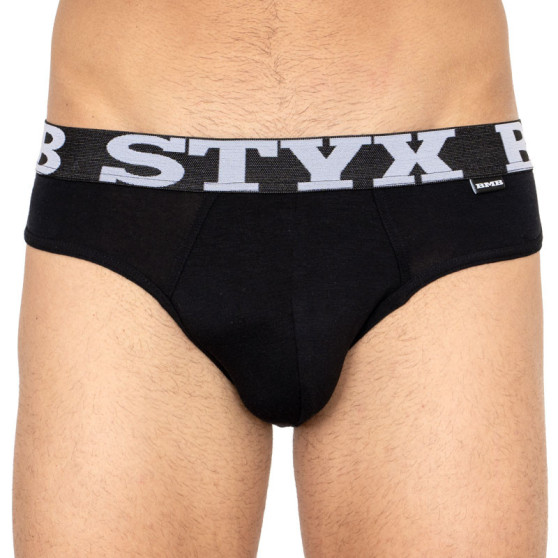 Moške hlače Styx bambusove športna guma črne (S741)