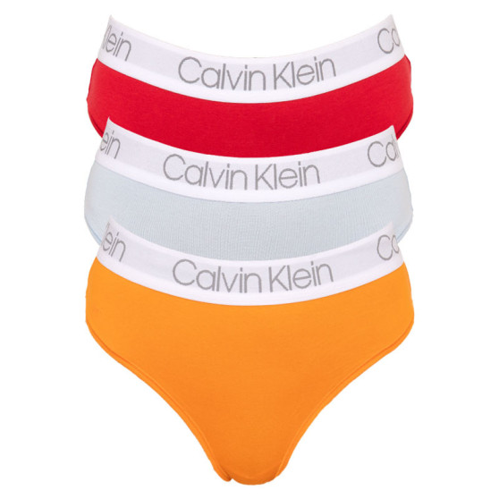 3PACK ženske tangice Calvin Klein večbarvne (QD3757E-BTV)