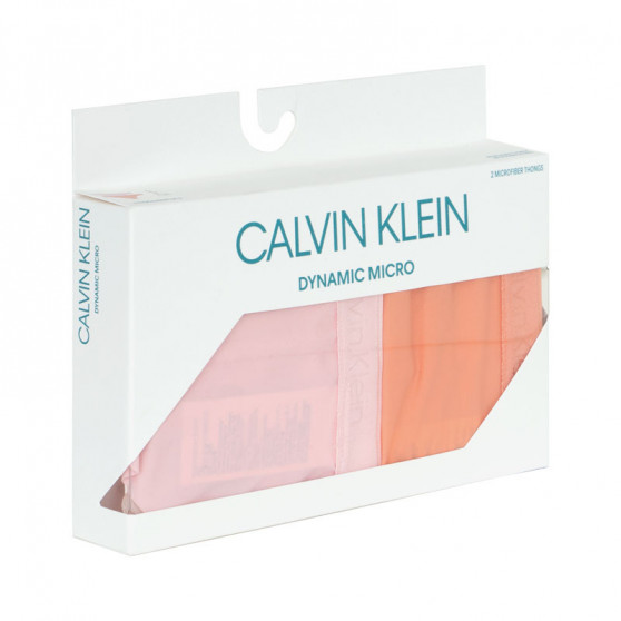 2PACK ženske tangice Calvin Klein večbarvne (QD3695E-CDJ)