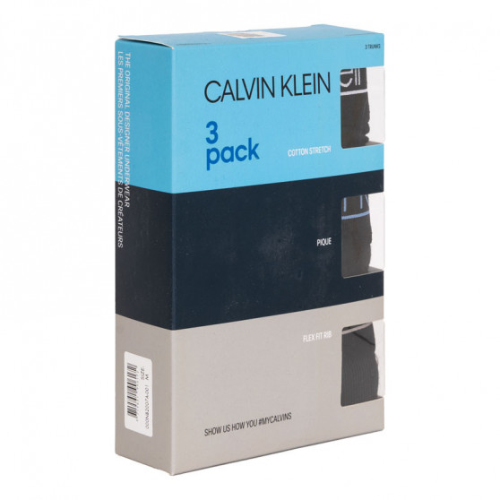 3PACK Moške boksarice Calvin Klein črne (NB2007A-001)