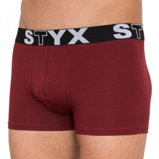 Moške boksarice Styx športna guma burgundske barve (G1060)