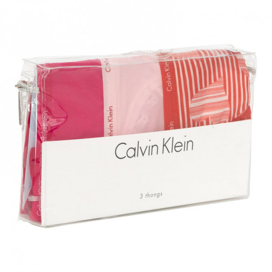 3PACK ženske tangice Calvin Klein večbarvne (QD3592E-QQ3)