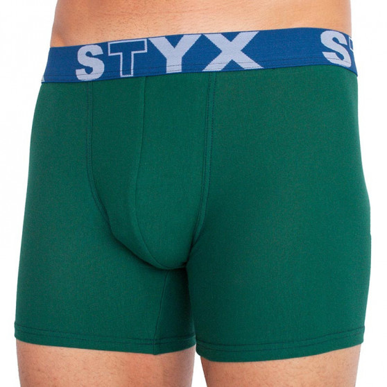 Moške boksarice Styx dolge športna guma temno zelene (U1066)