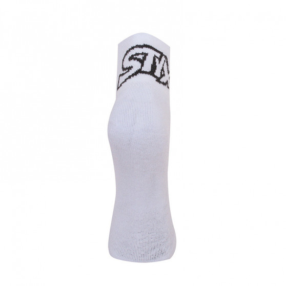 Nogavice Styx bele gležnjarske nogavice s črnim logotipom (HK1061)