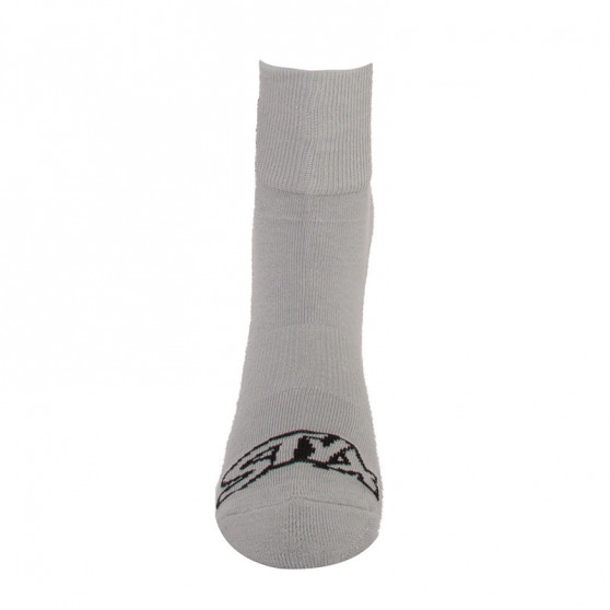 Nogavice Styx gleženj sive barve s črnim logotipom (HK1062)