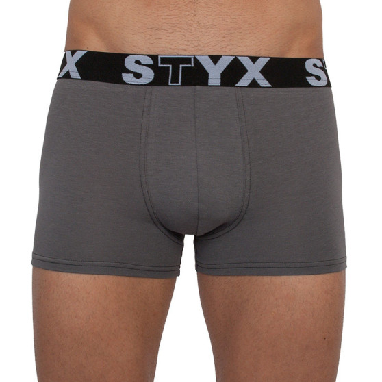 Moške boksarice Styx športna guma prevelike temno sive (R1063)