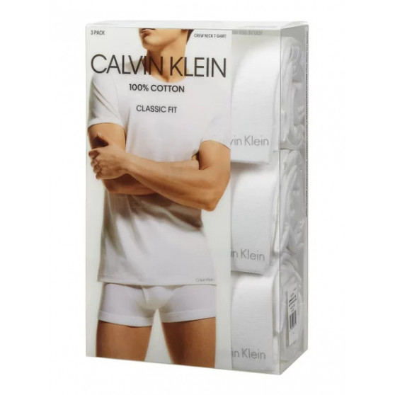 3PACK Moška majica Calvin Klein bela (NB4011E-100)