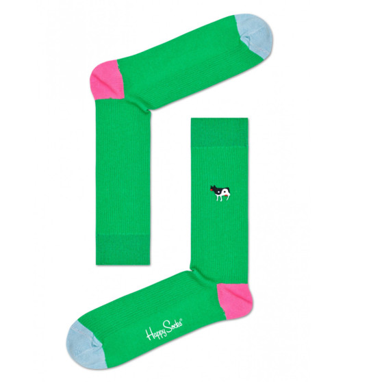 Nogavice Happy Socks Ribb vezenje Yin Yang krava (REYYC01-7300)