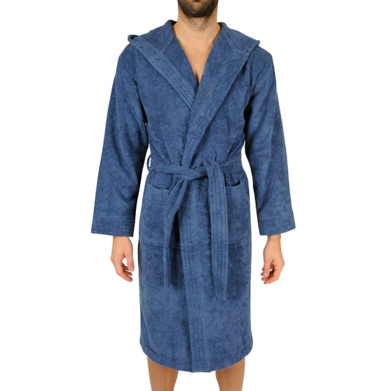 Moška halja s kapuco L&L modra (2104)