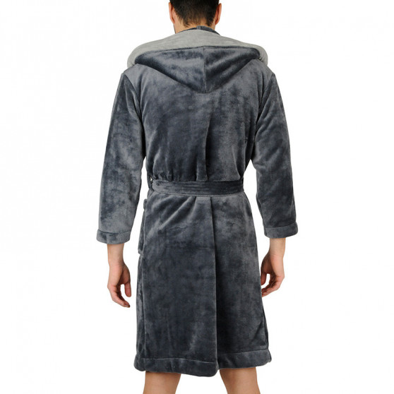 Moška halja s kapuco L&L temno siva (2107)
