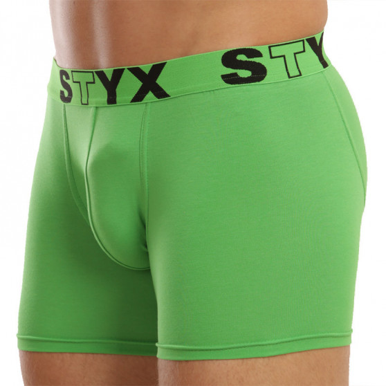 Moške boksarice Styx dolge športna guma zelene (U1069)