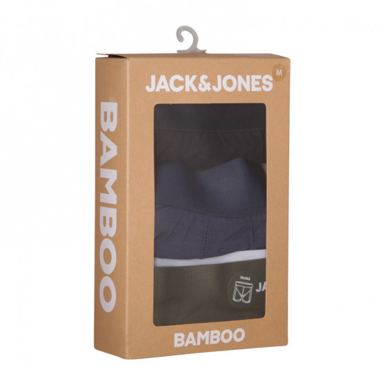 3PACK Moške boksarice Jack and Jones bambus večbarvne (12198852 - Forest night/black)