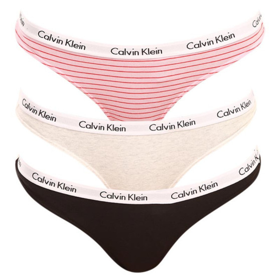 3PACK ženske tangice Calvin Klein prevelike večbarvne (QD3800E-W5A)
