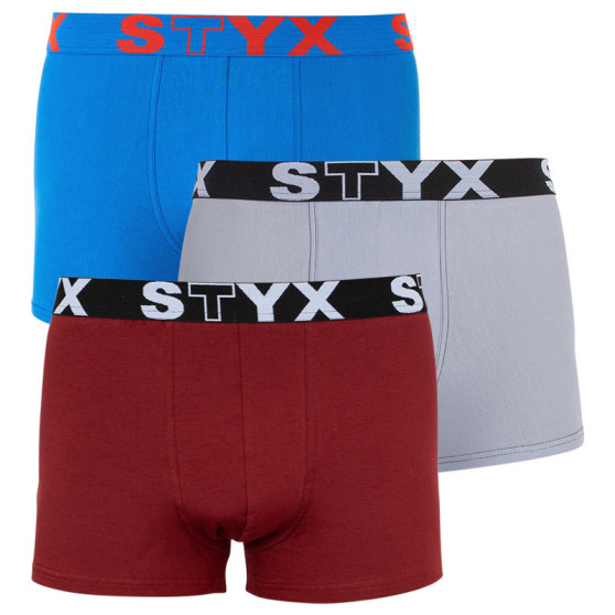3PACK Moške boksarice Styx športna guma prevelike večbarvne (R9676067)