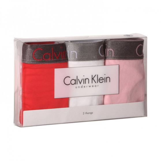3PACK ženske tangice Calvin Klein večbarvne (QD3560E-W5E)