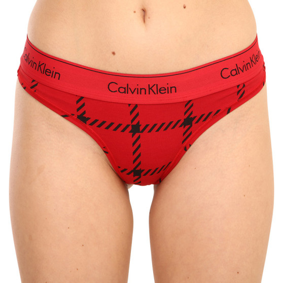 Ženske tangice Calvin Klein rdeča (QF6861E-VGM)
