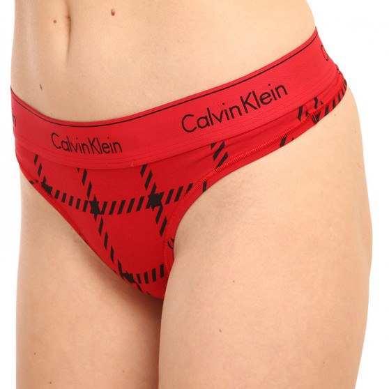 Ženske tangice Calvin Klein rdeča (QF6861E-VGM)