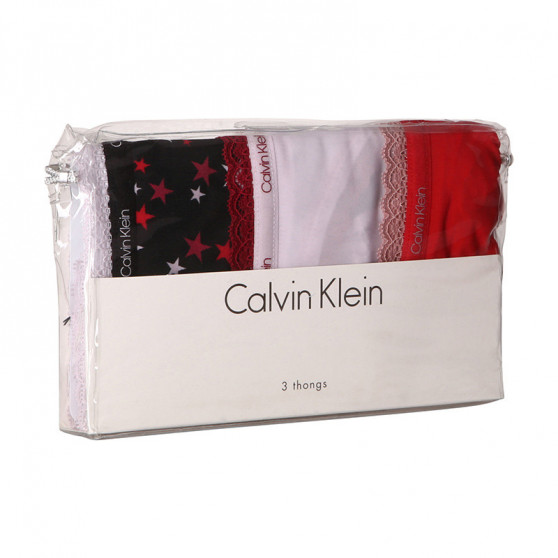 3PACK ženske tangice Calvin Klein večbarvne (QD3802E-W4Z)