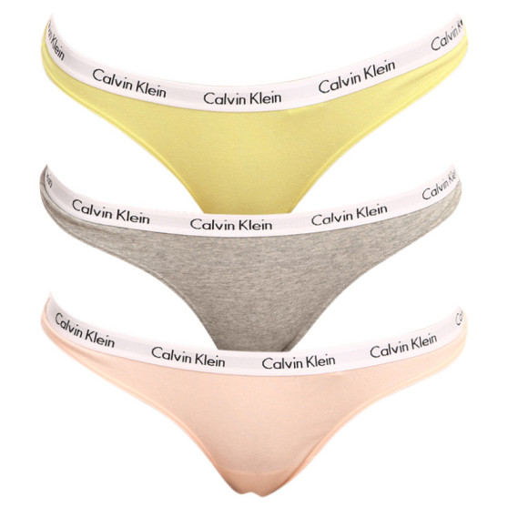 3PACK ženske tangice Calvin Klein večbarvne (QD3587E-13X)