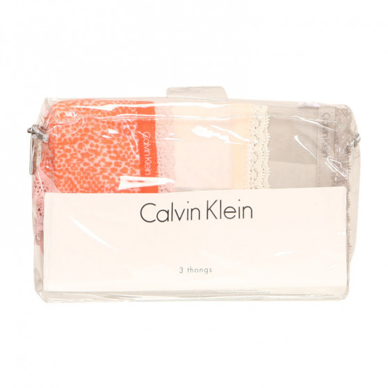 3PACK ženske tangice Calvin Klein večbarvne (QD3802E-13Z)