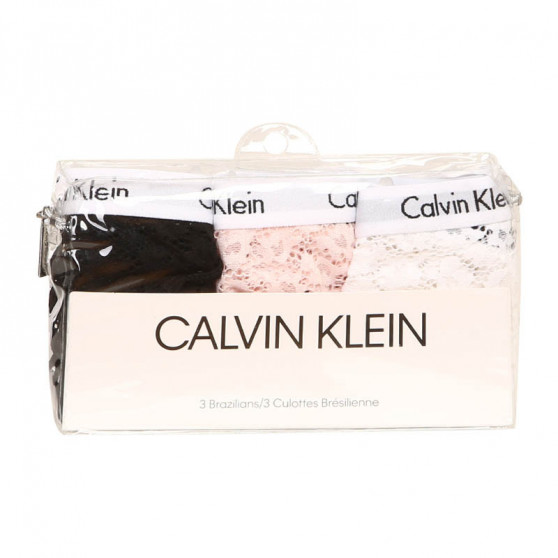 3PACK ženske brazilske hlačke Calvin Klein večbarvne (QD3925E-24X)