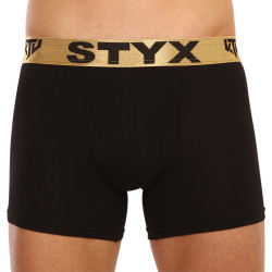 Moške boksarice Styx / KTV dolge športna guma črne - zlata guma (UTZ960)