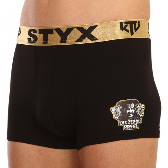 Moške boksarice Styx / KTV športna guma črne - zlata guma (GTZL960)