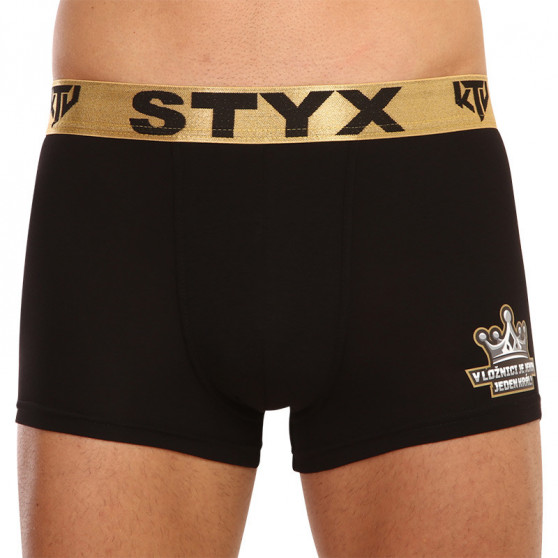 Moške boksarice Styx / KTV športna guma črne - zlata guma (GTZK960)