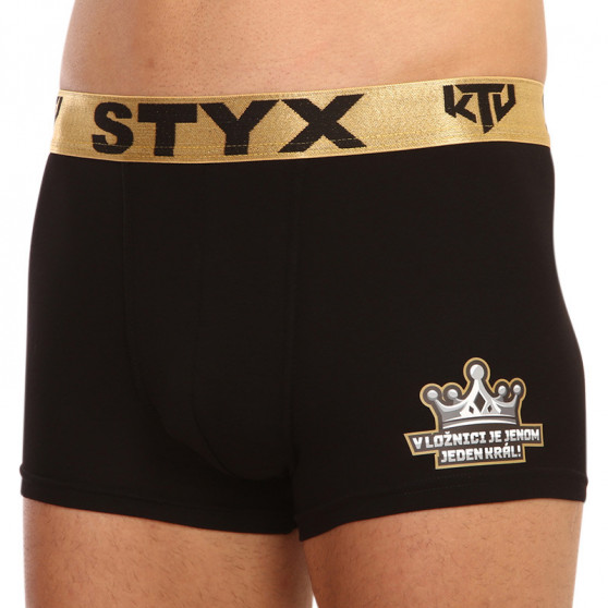 Moške boksarice Styx / KTV športna guma črne - zlata guma (GTZK960)