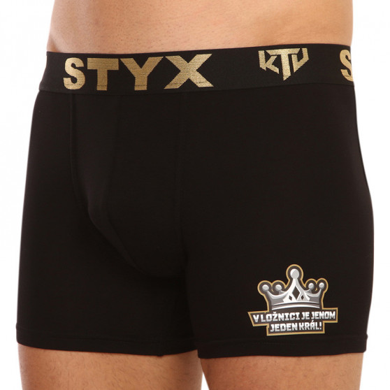 Moške boksarice Styx / KTV dolge športna guma črne - črne guma (UTCK960)
