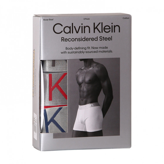 3PACK Moške boksarice Calvin Klein večbarvne (NB3131A-109)