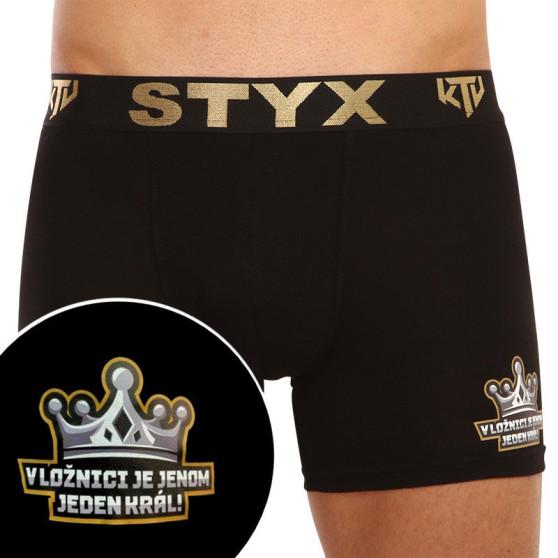 Moške boksarice Styx / KTV dolge športna guma črne - črne guma (UTCK960)