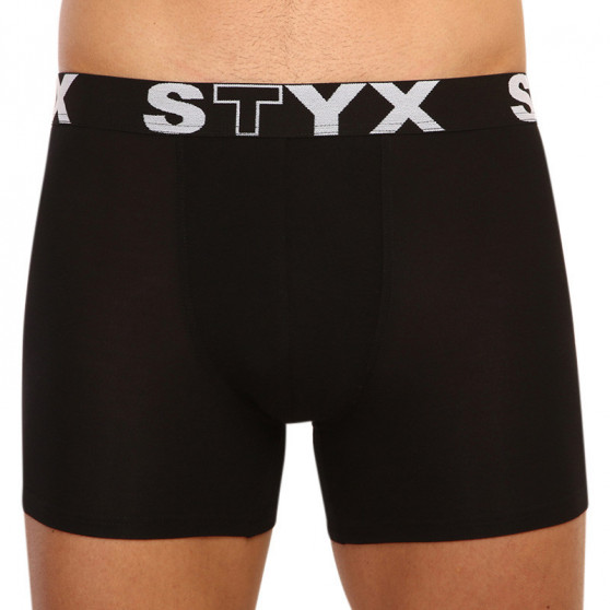 3PACK Moške boksarice Styx dolge športna guma črne (U9606162)