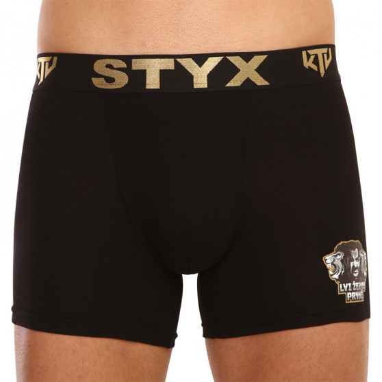 3PACK moški boksarji Styx / KTV dolgi športna guma črni (UTZUTCLUTCK960)