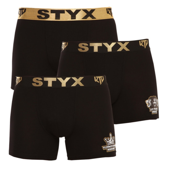 3PACK moški boksarji Styx / KTV dolgi športna guma črni (UTZUTCLUTCK960)