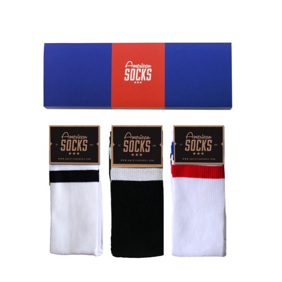 3PACK American Socks klasičnes nogavice v darilni škatli (ASB001)