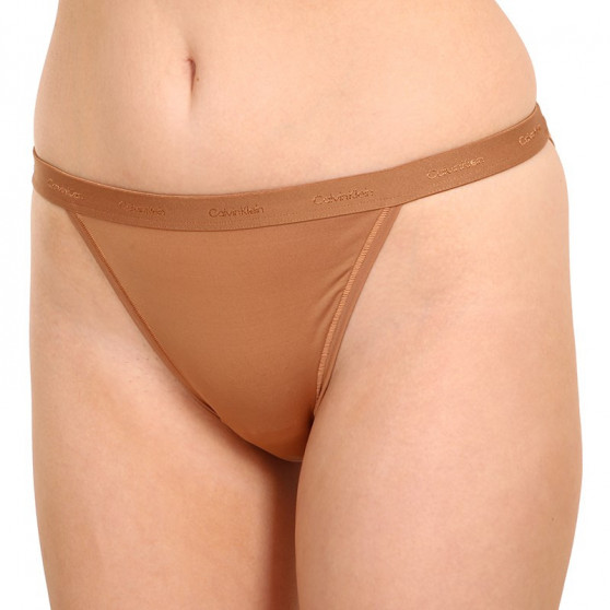 Ženske hlačke Calvin Klein rjave barve (QF6760E-BO8)