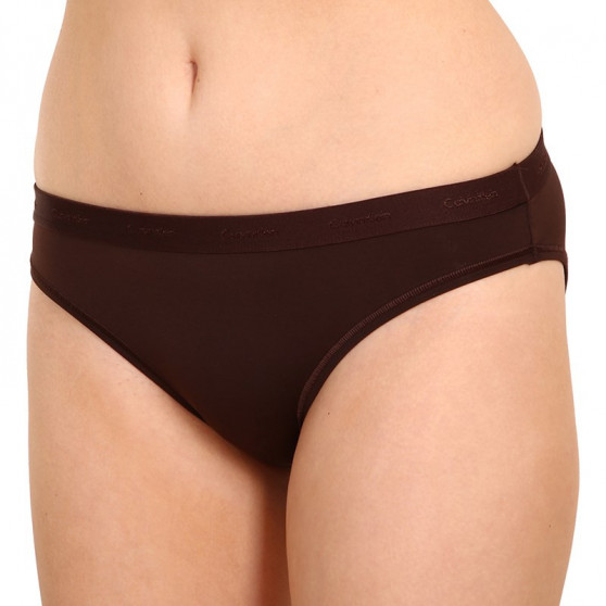 Ženske hlačke Calvin Klein temno rjave barve (QF6761E-BCK)