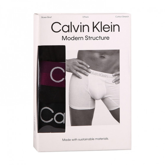 3PACK Moške boksarice Calvin Klein črne (NB2971A-1S0)