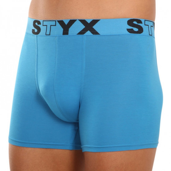 Moške boksarice Styx dolge športna guma svetlo modre (U969)