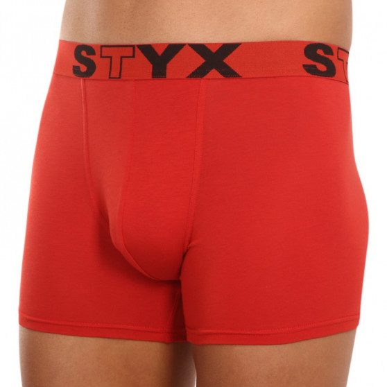 Moške boksarice Styx dolge športna guma rdeče (U1064)