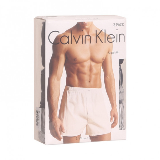 3PACK Moške boksarice Calvin Klein klasična fit večbarvne (U1732A-BMS)